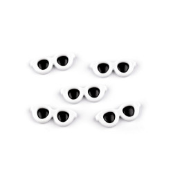 Mini ochelari pentru lipirea / decorarea figurinelor 30x12 mm - Alb (10 Bucăți)