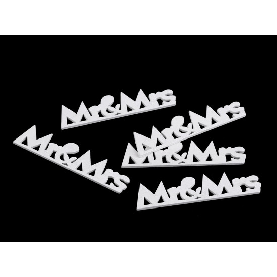 Eticheta de nunta din lemn mr&mrs - Alb (12 Bucăți) Eticheta de nunta din lemn mr&mrs - Alb (12 Bucăți)