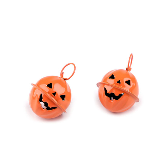 Clopot dovleac de halloween ø24 mm - Negru (2 Bucăți)