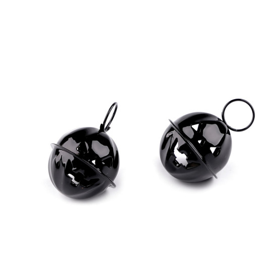 Clopot dovleac de halloween ø24 mm - Negru (2 Bucăți)