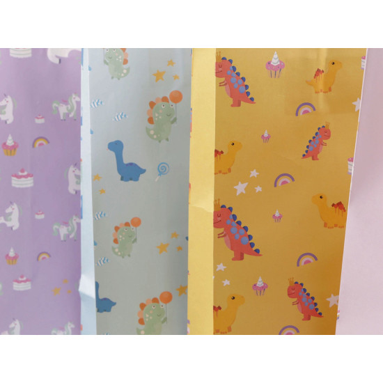 Geanta cadou copii unicorn, dinozaur - Mix (4 Bucăți) Geanta cadou copii unicorn, dinozaur - Mix (4 Bucăți)