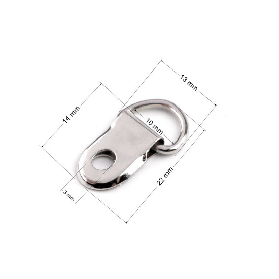Inel tip d pentru pielarie/genti 10 mm - Nichel (3000 Bucăți) Inel tip d pentru pielarie/genti 10 mm - Nichel (3000 Bucăți)