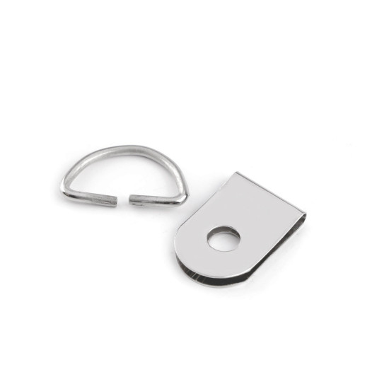 Inel tip d pentru pielarie/genti 15 mm - Nichel (200 Bucăți) Inel tip d pentru pielarie/genti 15 mm - Nichel (200 Bucăți)