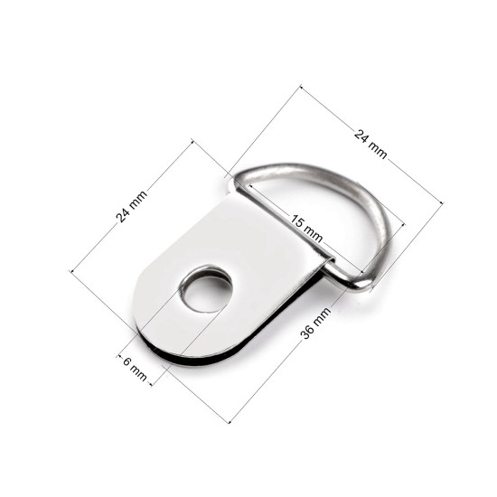 Inel tip d pentru pielarie/genti 15 mm - Nichel (200 Bucăți) Inel tip d pentru pielarie/genti 15 mm - Nichel (200 Bucăți)