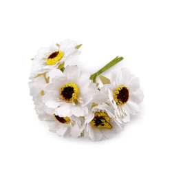 Floare artificială pe sârmă - Alb (18 Bucăți)