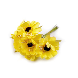 Floare artificială pe sârmă - Galben (18 Bucăți)