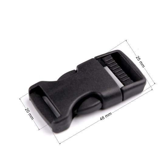 Catarama trident latime 20 mm - Negru (25 Perechi)