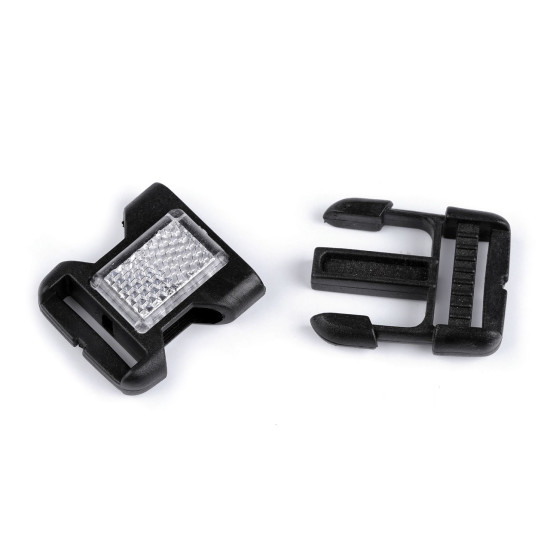 Catarama trident cu reflectorizant latime 25 mm - Negru (100 Perechi) Catarama trident cu reflectorizant latime 25 mm - Negru (100 Perechi)