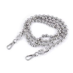 Lanț cu bile pentru genți cu carabină, lungime 120 cm - Nichel (1 Bucată)