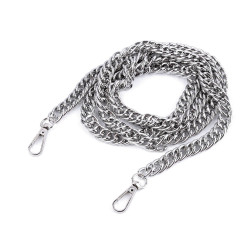 Lant pentru genta cu carabina, lungime 120 cm - Nichel (3 Bucăți)