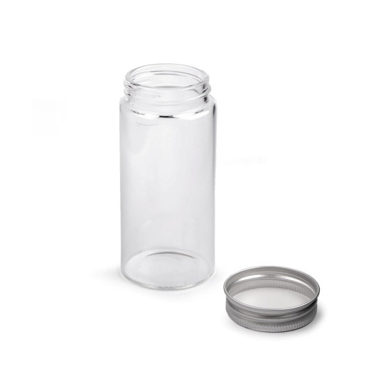 Flacon de sticla cu capac 47x100 mm - Transparent (12 Bucăți) Flacon de sticla cu capac 47x100 mm - Transparent (12 Bucăți)