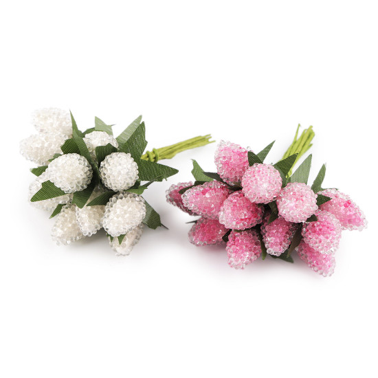 Căpșuni artificiale înghețate - Roz (6 Buchete)