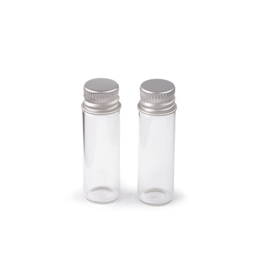 Flacon de sticlă cu capac 16x50 mm - Transparent (12 Bucăți) Flacon de sticlă cu capac 16x50 mm - Transparent (12 Bucăți)