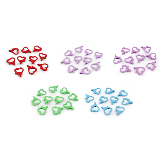 Carabinier metalic lacuit gaura inimii 15 mm - Roșu (10 Bucăți) Carabinier metalic lacuit gaura inimii 15 mm - Roșu (10 Bucăți)