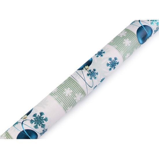 Hârtie de împachetat de crăciun cu sclipici 0,7x2 m - Turcoaz marin (1 Bucată)