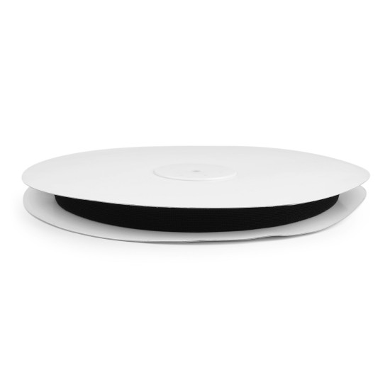 Velcro pluș elastic, lățime 26 mm - Negru (1 Metru)
