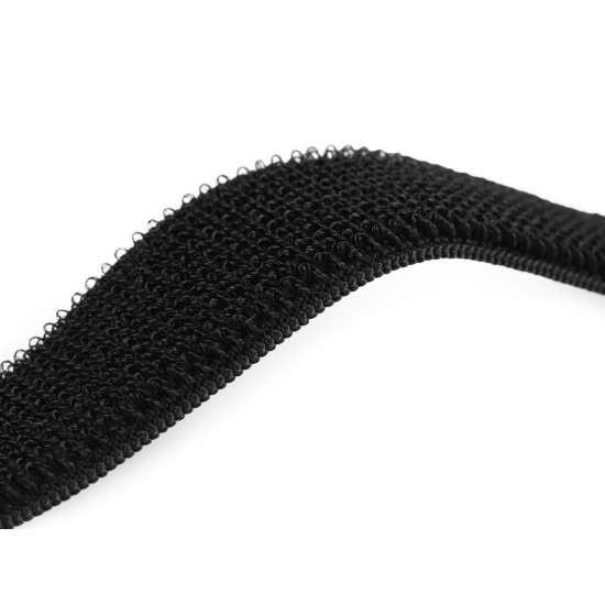 Velcro pluș elastic, lățime 26 mm - Negru (1 Metru)