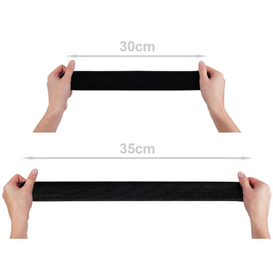 Velcro pluș elastic, lățime 50 mm - Negru (1 Metru)