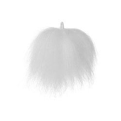 Pompon decorativ din blana pentru realizarea figurinelor ø8 cm - Alb (1 Bucată)