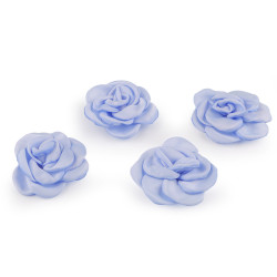 Trandafir satinat pentru coasere si lipire ø5 cm - Albastru deschis (10 Bucăți)