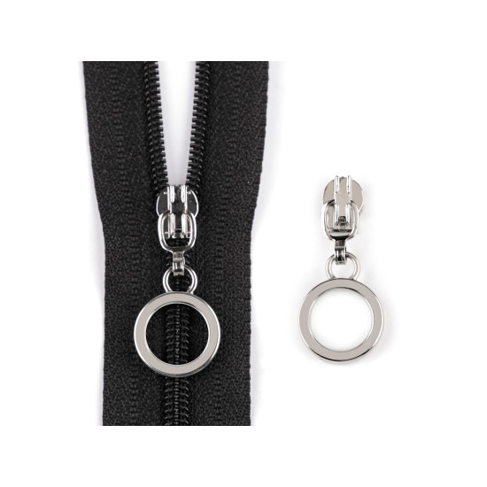 Cursor pentru fermoare spiralate no. 3 cu inel - Nichel (15 Bucăți) Cursor pentru fermoare spiralate no. 3 cu inel - Nichel (15 Bucăți)