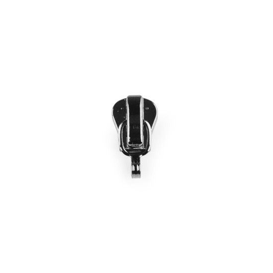 Cursor pentru fermoare plastic no 3 cu cârlig pentru pandantiv - Nichel (100 Bucăți)