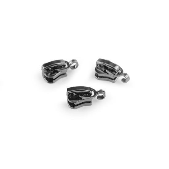 Cursor pentru fermoare plastic no 5 cu cârlig pentru pandantiv - Nichel (100 Bucăți)