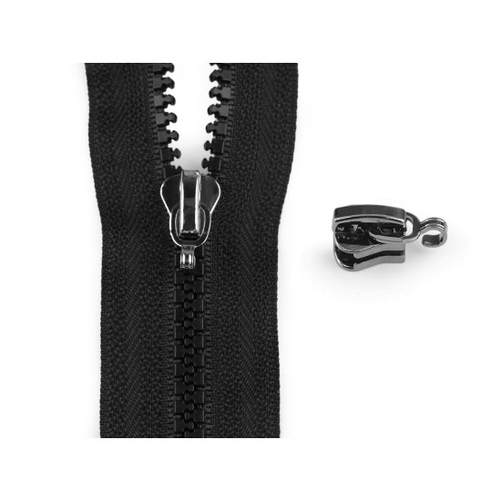 Cursor pentru fermoare plastic no 5 cu cârlig pentru pandantiv - Nichel (100 Bucăți)