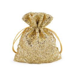 Saculet cadou 13x18 cm - Auriu deschis (10 Bucăți)
