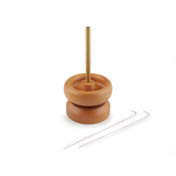 Dispozitiv din lemn pentru însăilat mărgele de nisip ø9 cm cu ac - Natur (1 Bucată)