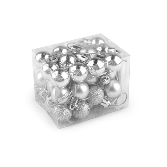 Globulețe de craciun ø20 mm - Argintiu (1 Cutie)