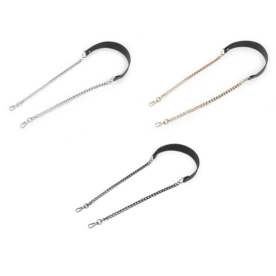 Maner de geanta lant cu carabine, latime 4 cm - Negru (1 Bucată) Maner de geanta lant cu carabine, latime 4 cm - Negru (1 Bucată)