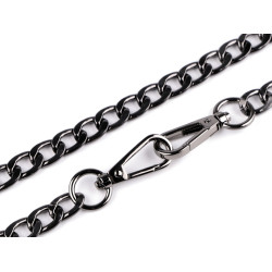 Lant plat pentru genti de mana cu carabina, lungime 113 cm - Nichel negru (1 Bucată)