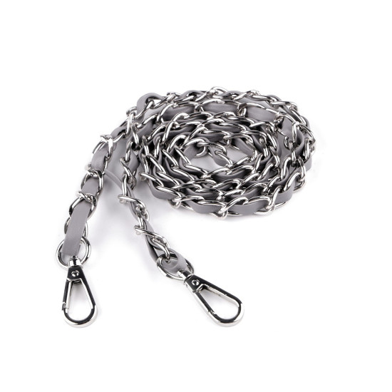 Curea din piele cu lant si carabine, pentru genti si telefoane mobile, latime 2 cm - Bej deschis (6 Bucăți) Curea din piele cu lant si carabine, pentru genti si telefoane mobile, latime 2 cm - Bej deschis (6 Bucăți)