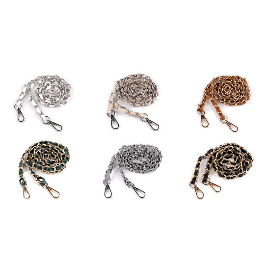Curea din piele cu lant si carabine, pentru genti si telefoane mobile, latime 2 cm - Bej deschis (6 Bucăți) Curea din piele cu lant si carabine, pentru genti si telefoane mobile, latime 2 cm - Bej deschis (6 Bucăți)