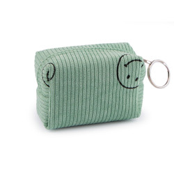 Borsetă fete smiley 9x6 cm - Verde salvie inchis (1 Bucată)