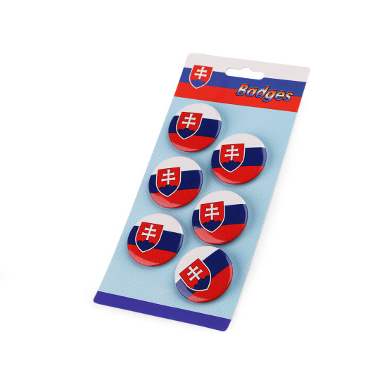 Broșă / insignă steagul republicii slovace ø3,5 cm - Conform imaginii (6 Bucăți)