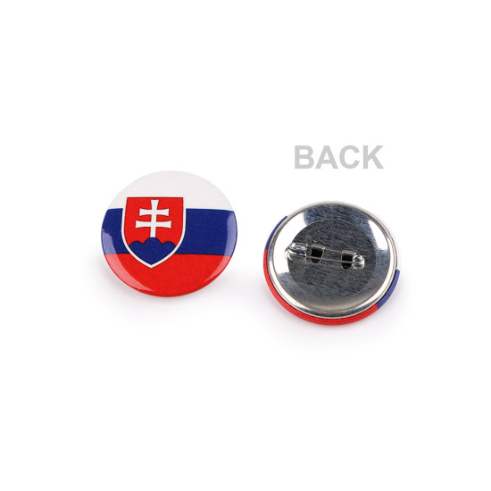 Broșă / insignă steagul republicii slovace ø3,5 cm - Conform imaginii (6 Bucăți)