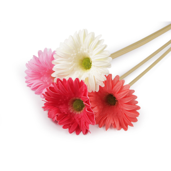Gerbera artificială lungă - Roz mediu (4 Bucăți)
