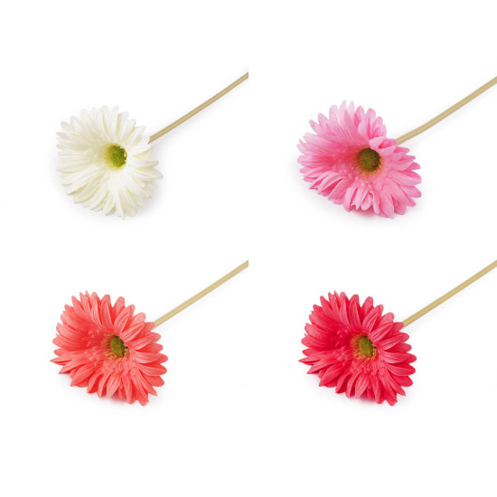 Gerbera artificială lungă - Roz mediu (4 Bucăți)