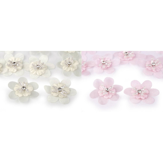 Floare cu piatricica si margele pentru cusut si lipit ø4,5 cm - Roz pudrat (10 Bucăți) Floare cu piatricica si margele pentru cusut si lipit ø4,5 cm - Roz pudrat (10 Bucăți)