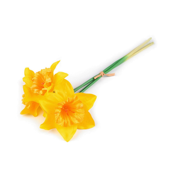 Buchet narcise artificiale de 3 buc - Galben pal (5 Buchete) Buchet narcise artificiale de 3 buc - Galben pal (5 Buchete)