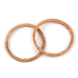 Cercuri de ratan pentru confectionarea de sacoșe si cosuri ø13; 15 cm - Natural mediu (12 Bucăți)