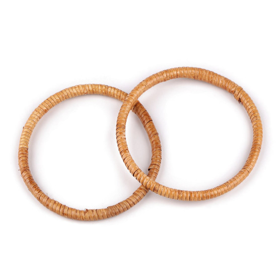 Cercuri de ratan pentru confectionarea de sacoșe si cosuri ø13; 15 cm - Natural mediu (12 Bucăți) Cercuri de ratan pentru confectionarea de sacoșe si cosuri ø13; 15 cm - Natural mediu (12 Bucăți)