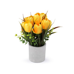 Lalele artificiale în ghiveci - Orange-yellow (1 Bucată)