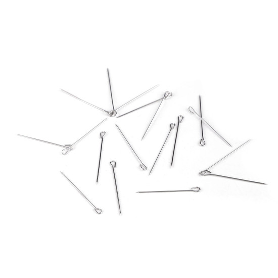 Ace de croitorie cu ochi, in vrac, din inox, lungime 30 mm - Nichel (5 Cutii) Ace de croitorie cu ochi, in vrac, din inox, lungime 30 mm - Nichel (5 Cutii)
