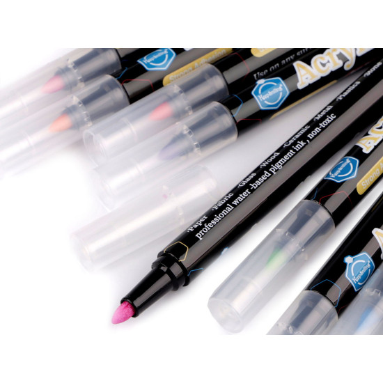Set de 12 markere acrilice creative, 2 mm - Mix (1 Set) Set de 12 markere acrilice creative, 2 mm - Mix (1 Set)