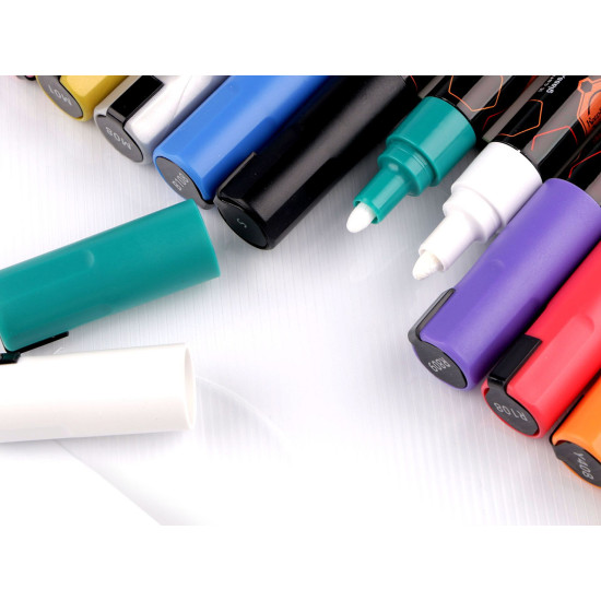 Set de 12 markere acrilice creative, 4 mm - Mix (1 Set) Set de 12 markere acrilice creative, 4 mm - Mix (1 Set)