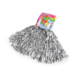Pompon majorete 2 buc - Argintiu (1 Set)
