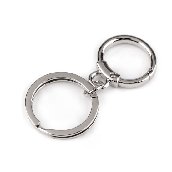 Carabină metalică cu inel pentru chei - Nichel (50 Bucăți)